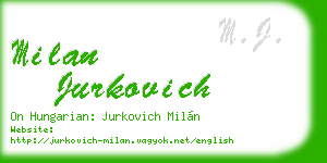 milan jurkovich business card